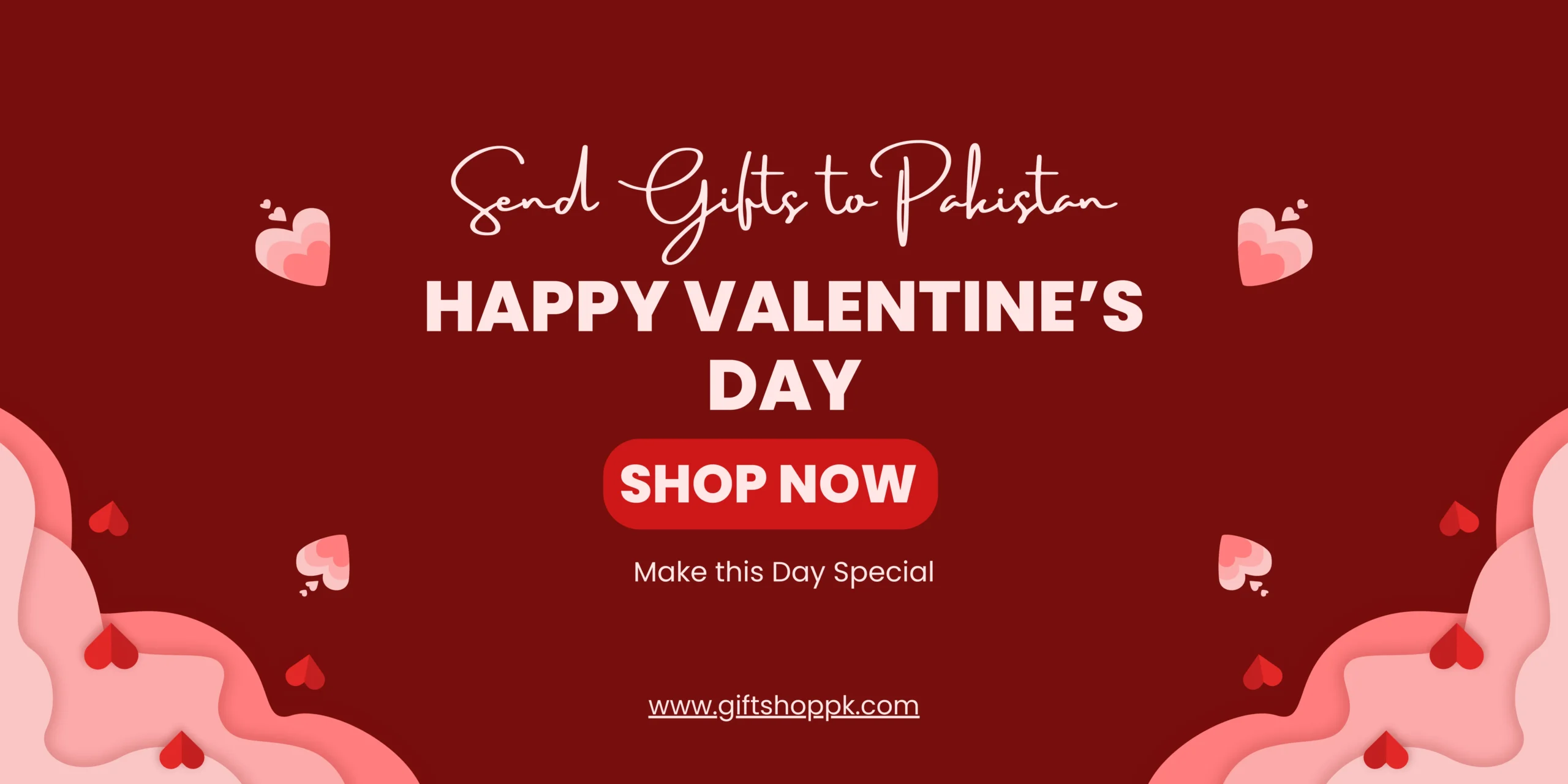 Red and White Dark and Trendy Business Valentine's Day Banner